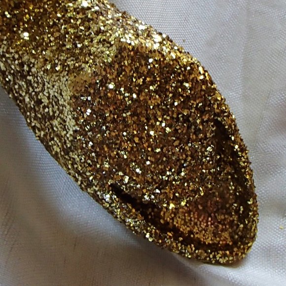 Golden Slipper Shoe Keychain Acrylic Glitter Altered Audi Lee Handcrafted - Picture 10 of 16